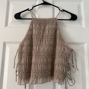 A&F Tan Smocked Women's Top